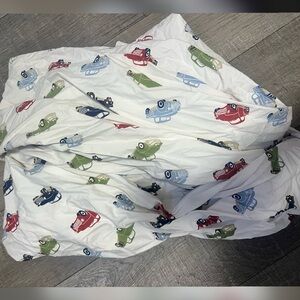 Pottery Barn Kids car automobile print fitted bedsheet Size FULL